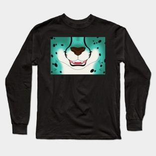 Teal Cheetah Mask Long Sleeve T-Shirt